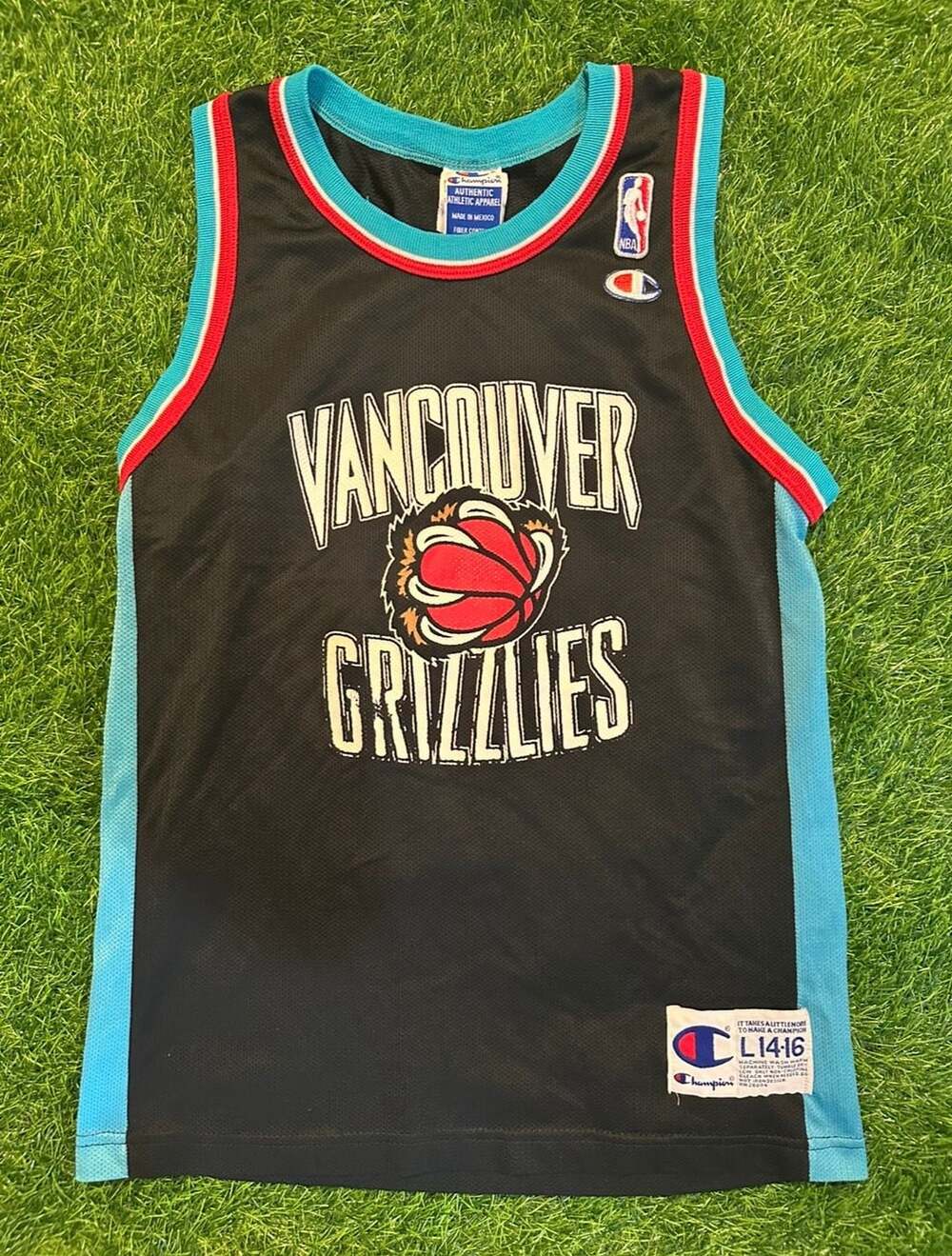 Champion Vancouver Grizzlies NBA Jersey Size L 14-16 Black